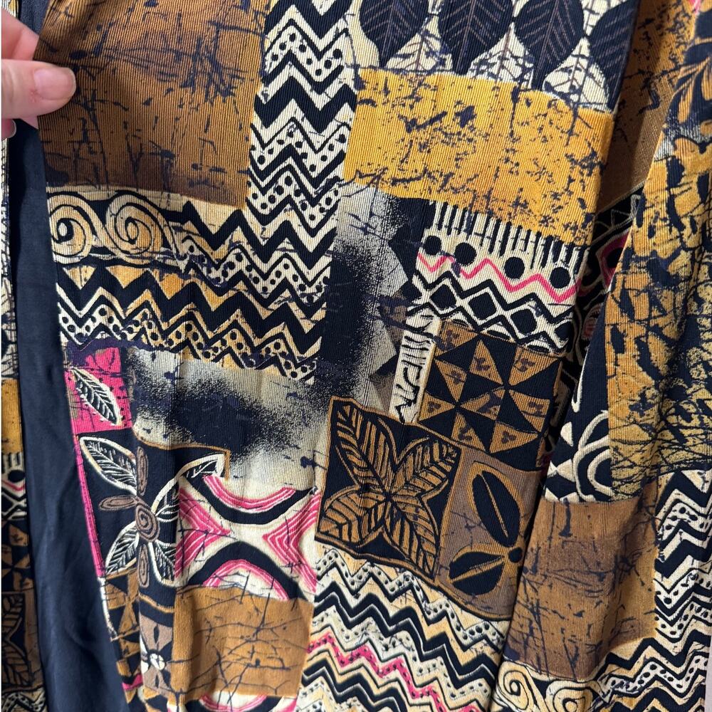 Vikki Vi Plus 2x Brown Multi Patchwork Open-Front… - image 3